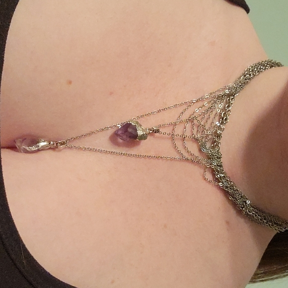 Multi-Chain Amethyst Necklace - Picture 4 of 4